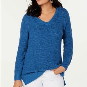 Style&Co Womens Long Knit VNeck Sweater
